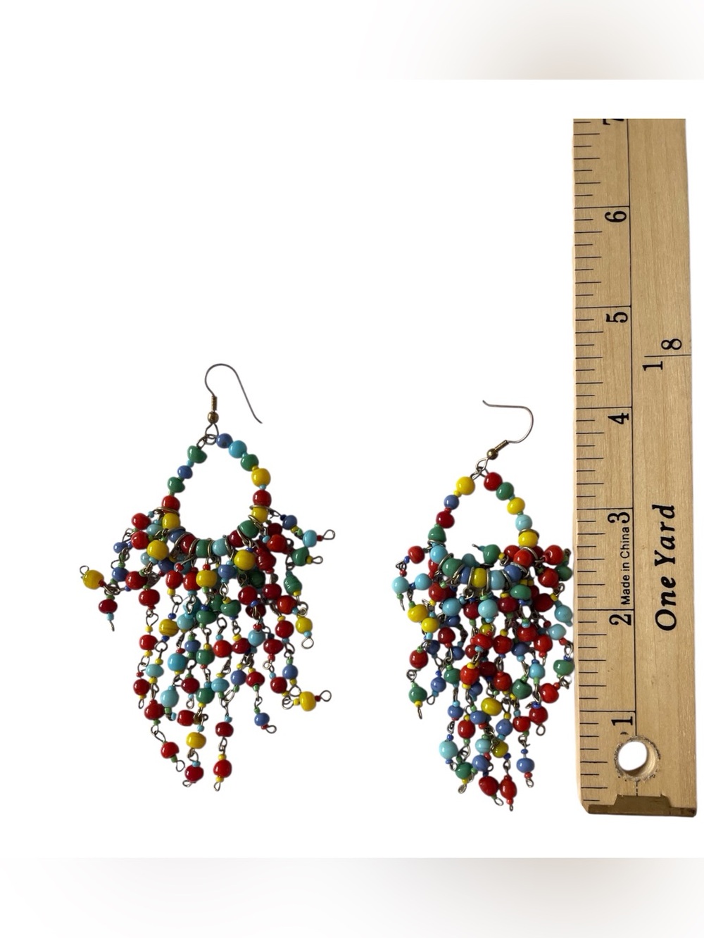 Ashley B. Multicolor Beaded Dangle Earings. - Picture 4 of 4